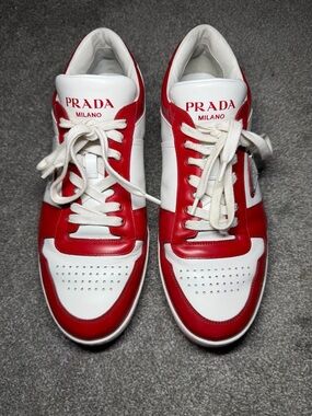 Size 10 UK (11 US)  - Prada Downtown Low Leather Sneakers